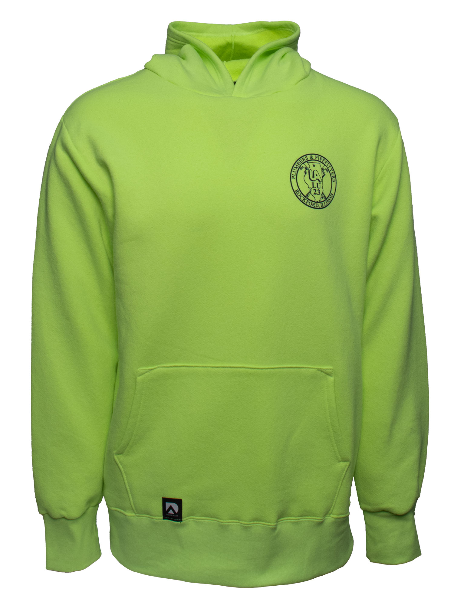 Union Made Dignity Apparel Lime Hoodie - Front